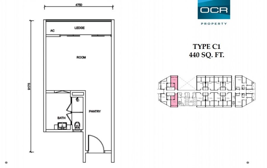 Type C1 - Studio (440sf)